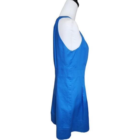 LOFT‎ Pleated Dress Royal Blue Size 8 - Picture 5 of 7